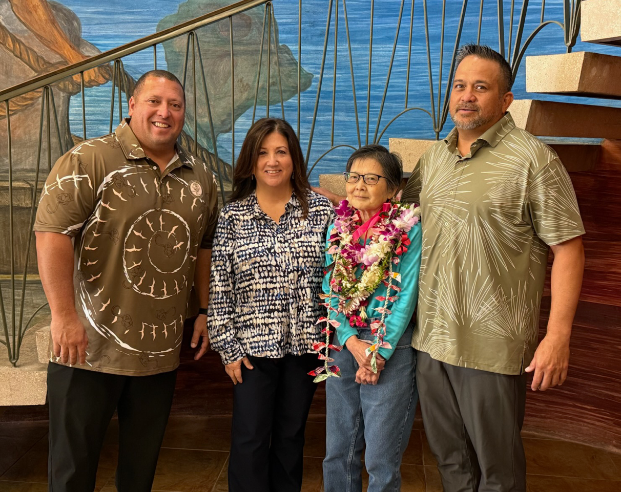 Rae Shiraki, longtime Librarian Archivist for ILWU Local 142, in the union library and archives in Hawaiʻi.
