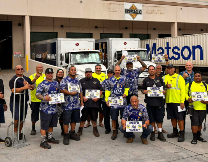 Island Distributing workers on Maui celebrate a new ILWU contract securing paid-out sick leave and wage increases.