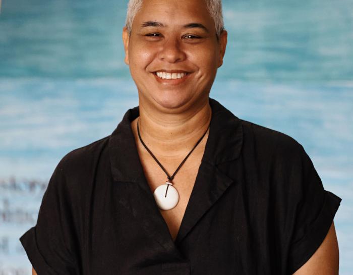 Joy Enomoto, new Archivist-Librarian for ILWU Local 142, inside the union’s labor history library and archives.